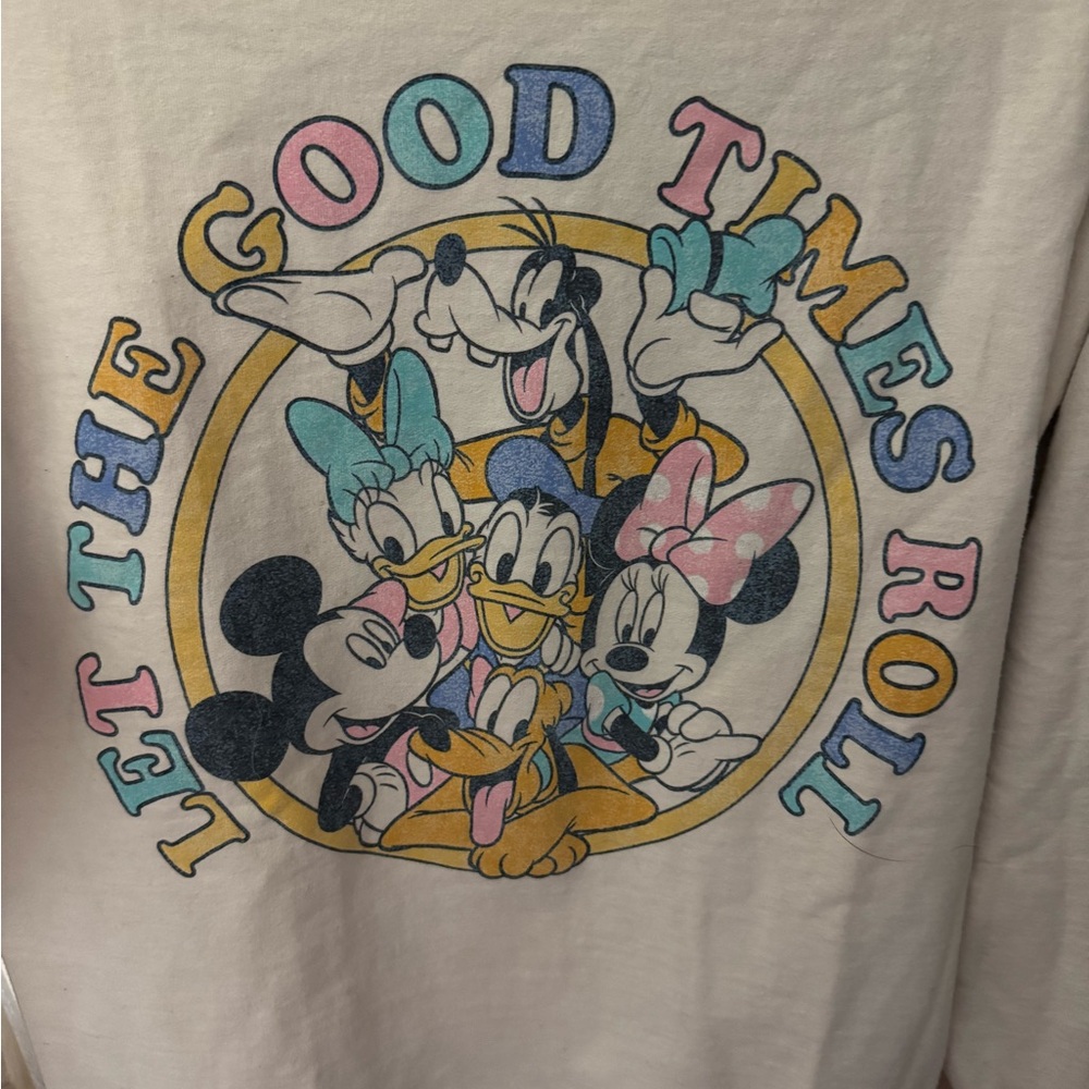 Disney Cream Crewneck with Black Neckline Detail - Picture 3 of 5